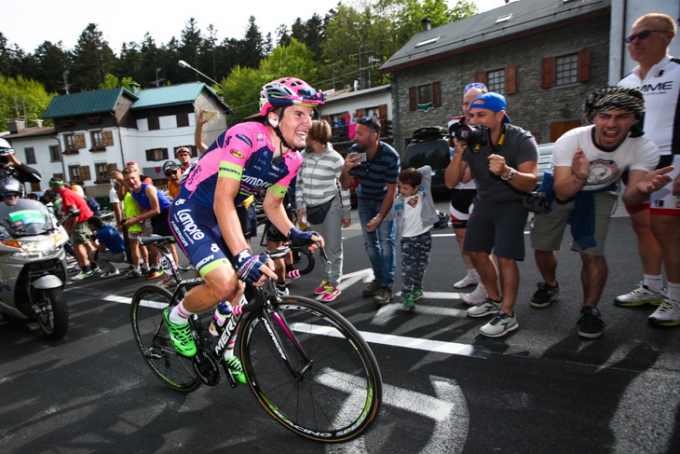 ジロ・デ・イタリア2015第5ステージで独走勝利を決めたヤン・ポランク（スロベニア、ランプレ・メリダ）