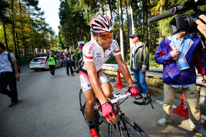 スプリントで3位に入った新城幸也（日本ナショナルチーム）