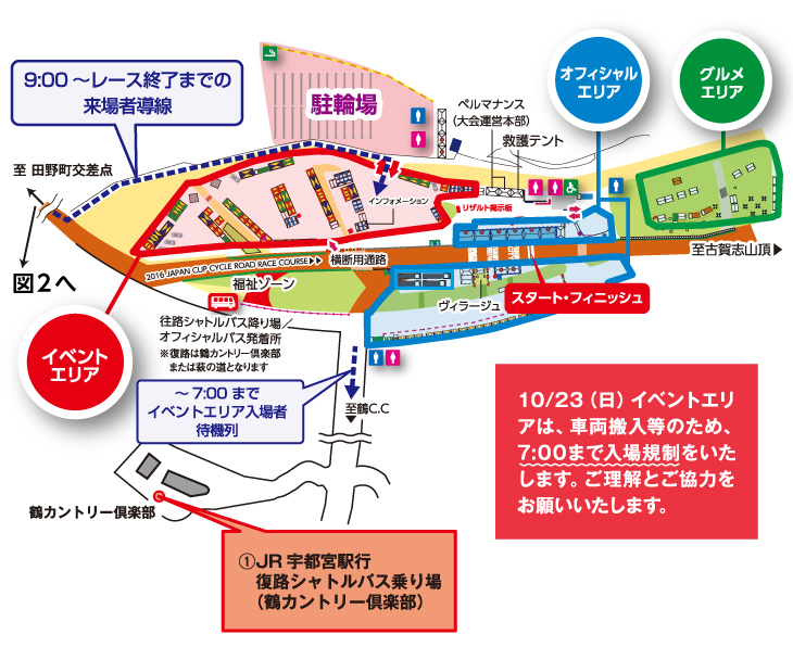 宇都宮市森林公園スタート／フィニッシュ地点MAP