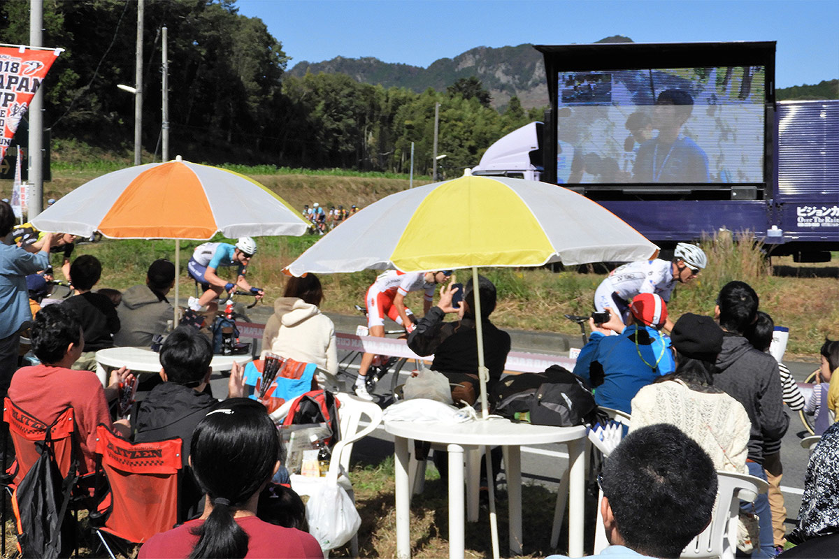 大型ビジョンでレースの様子をリアルタイムに観戦出来ます