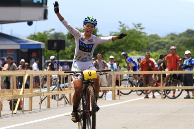 2014年全日本MTB XC女子チャンピオンの与那嶺恵理（サクソバンクFX証券）